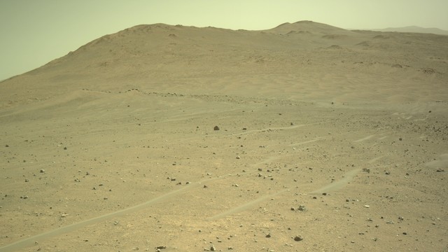 An ochre toned image capturing a Martian landscape