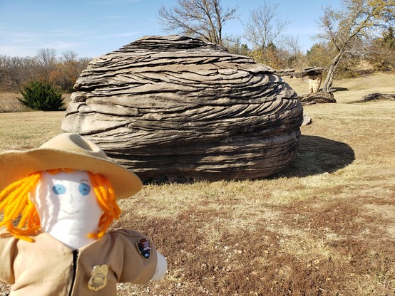Ranger Sarah views her first rock. Mushroom Rock State Park is tucked into the Smoky Hills region in the north-central part of Kansas.
— at Mushroom Rock State Park.